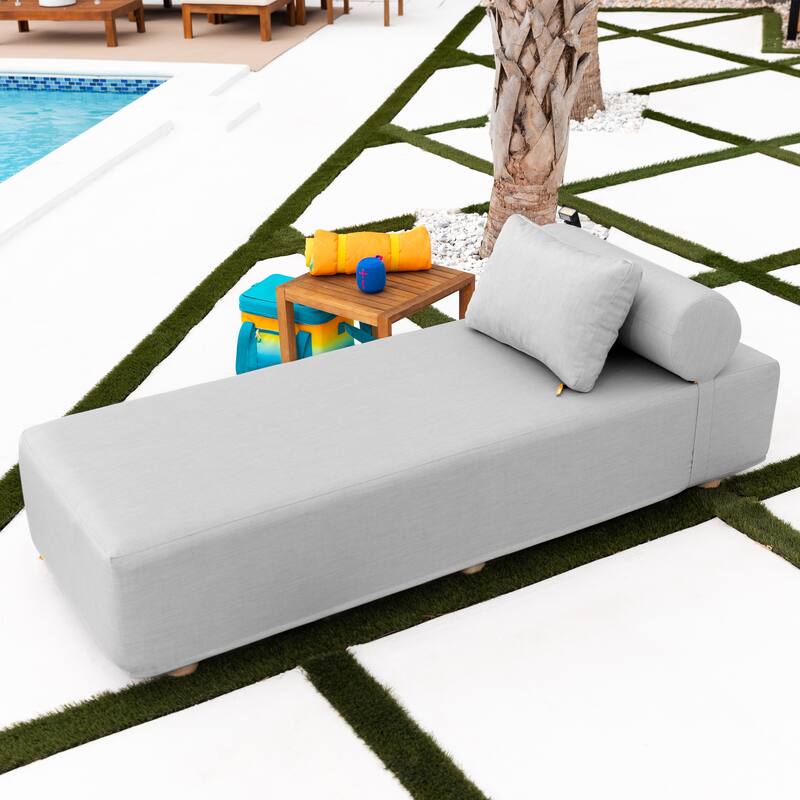 Jaxx Alvy Outdoor Sun Lounger - Luxurious Sunbed with Wood Feet Sunbrella