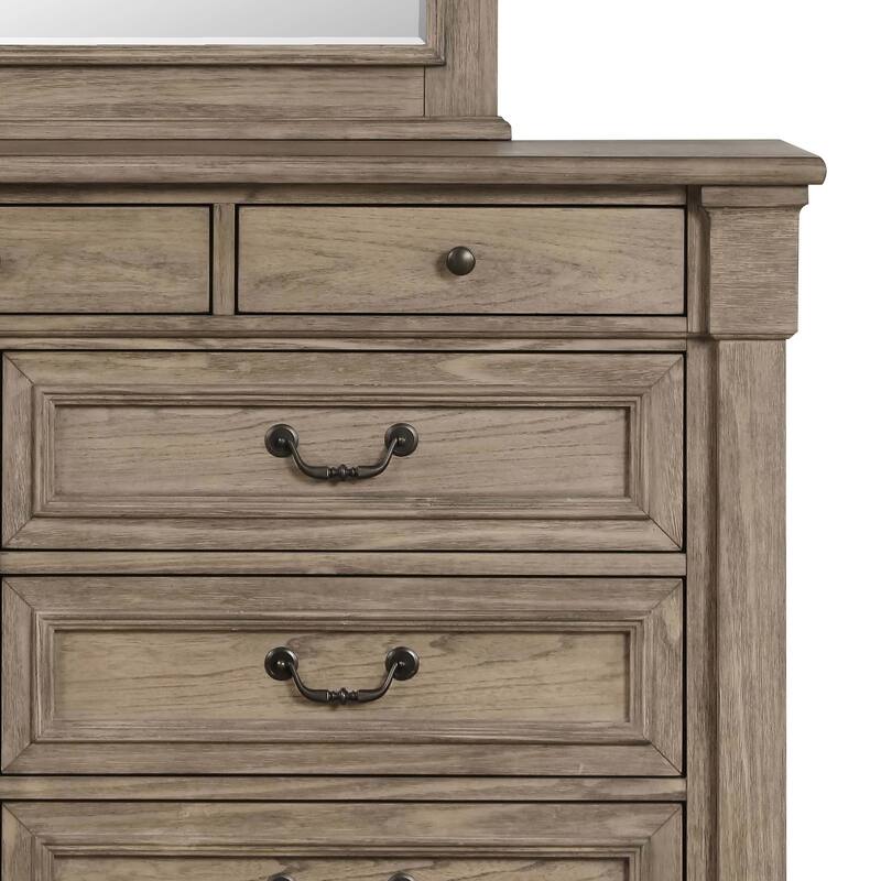 Furniture of America Wacine 5-Piece Weathered Grey Solid Wood Panel Bedroom Set