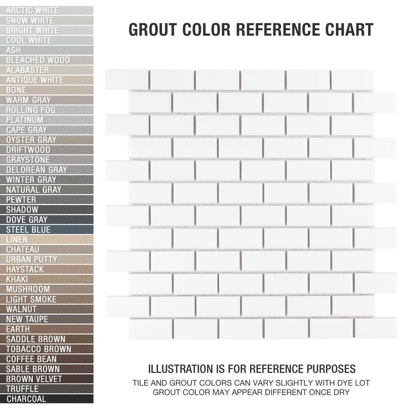 Merola Tile Metro Subway Matte White 11-3/4" x 11-3/4" Porcelain Mosaic Tile