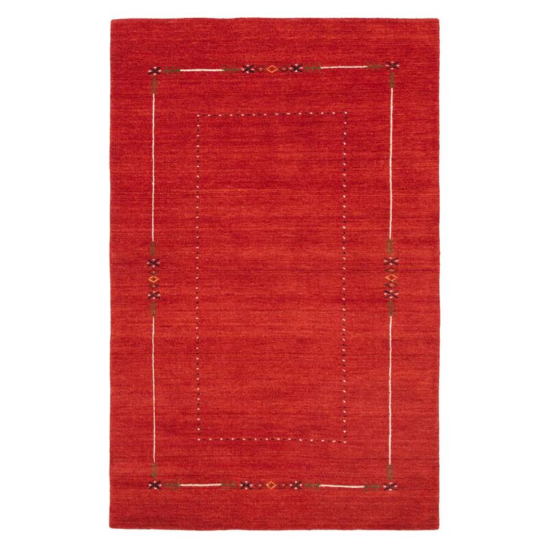ECARPETGALLERY Hand Loomed Kashkuli Gabbeh Red Wool Rug - 4'11 x 7'9