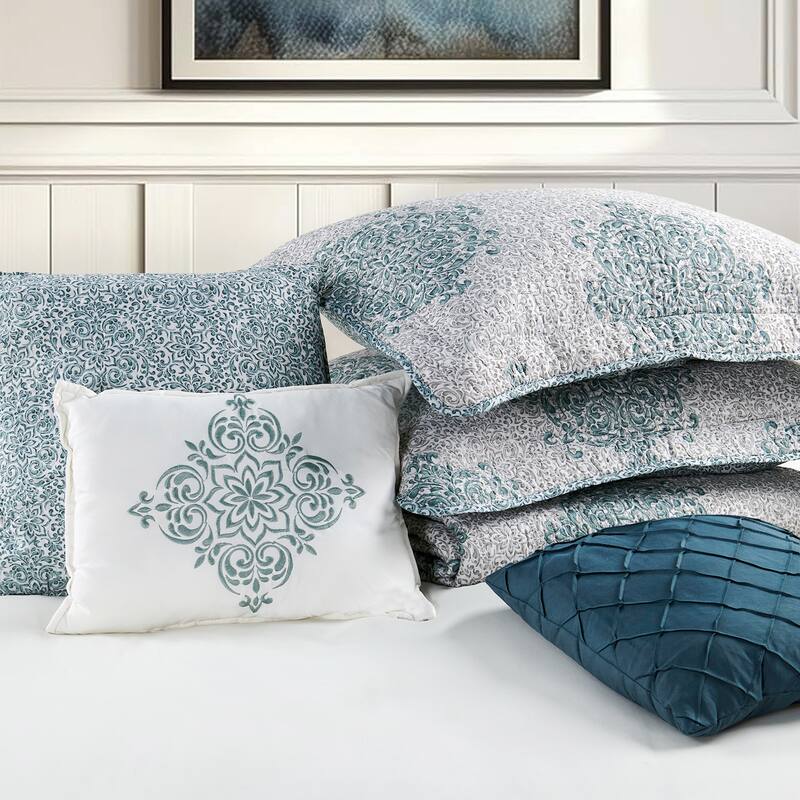 Serenta 6-piece Chelsea Printed Microfiber Quilts Coverlet Set