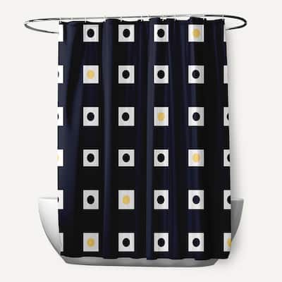 Abstract Checkerboard Geometric Pattern Shower Curtain