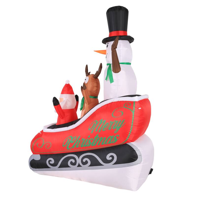 Occasions Airflowz Inflatable Santa Sleigh Ride, 8 ft Tall, Red