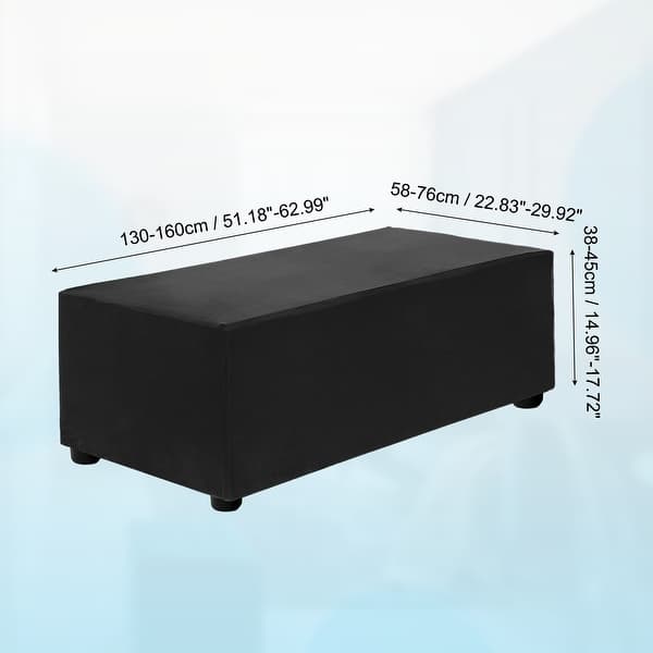 dimension image slide 11 of 52, Stretch Foot Stool Cover Rectangular Square Foot Stool Slipcover