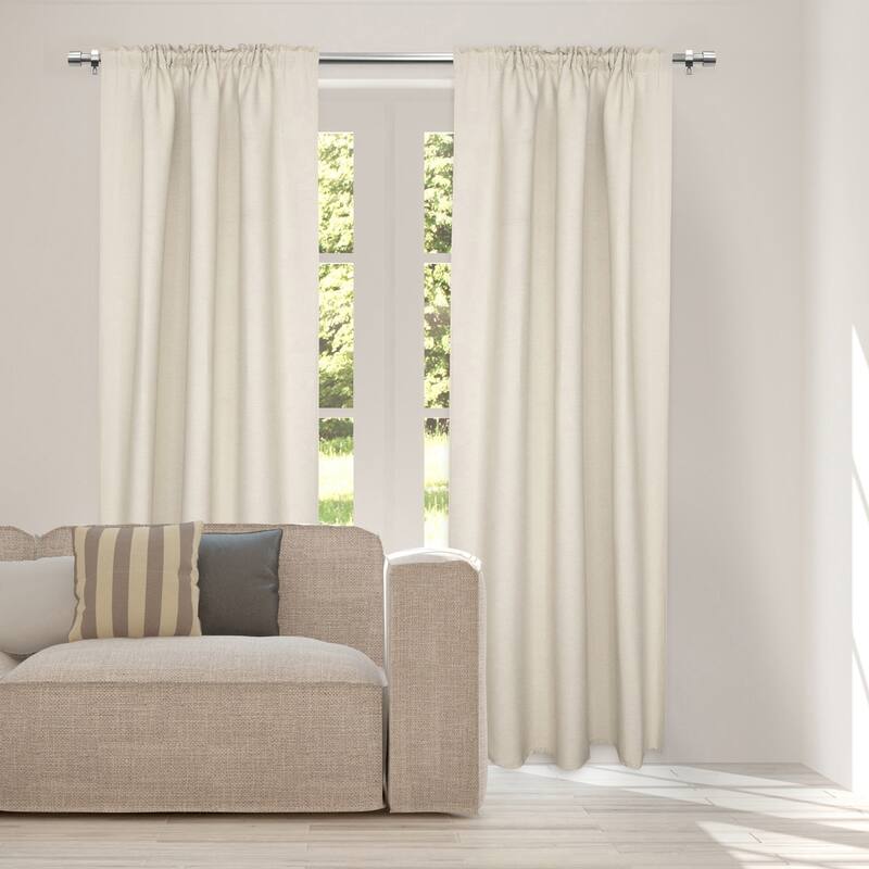 Lumi Single Curtain Rod Brushed Nickel/ Black- End Cap finials