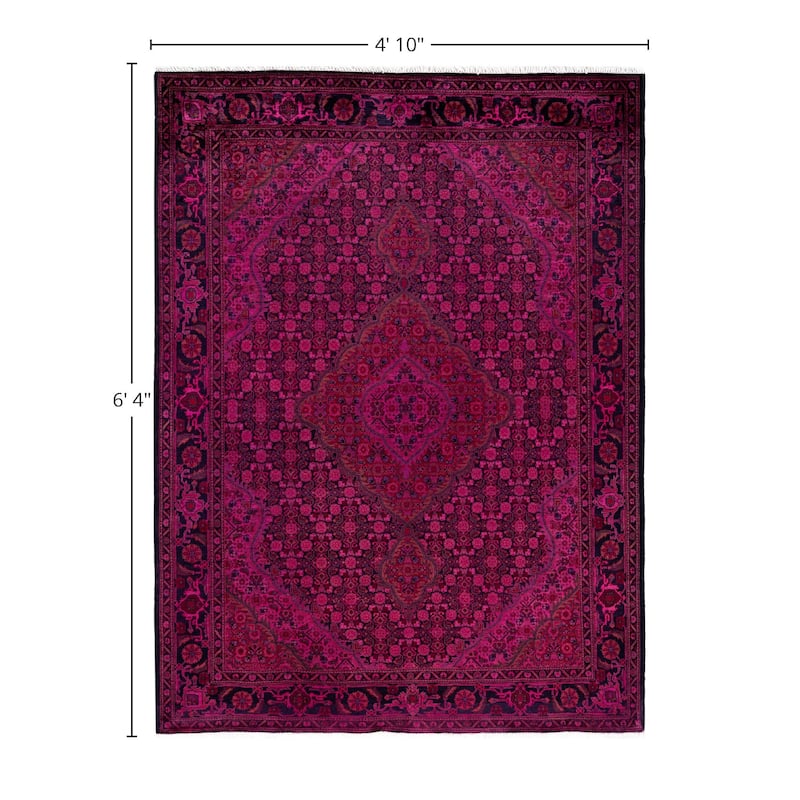 Overdyed One-of-a-Kind Hand-Knotted Area Rug - Purple - 4' 10" x 6' 4"