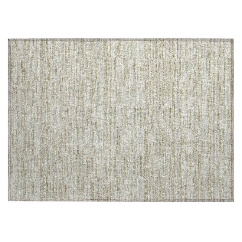 Machine Washable Indoor/ Outdoor Chantille Contemporary Blocks Rug