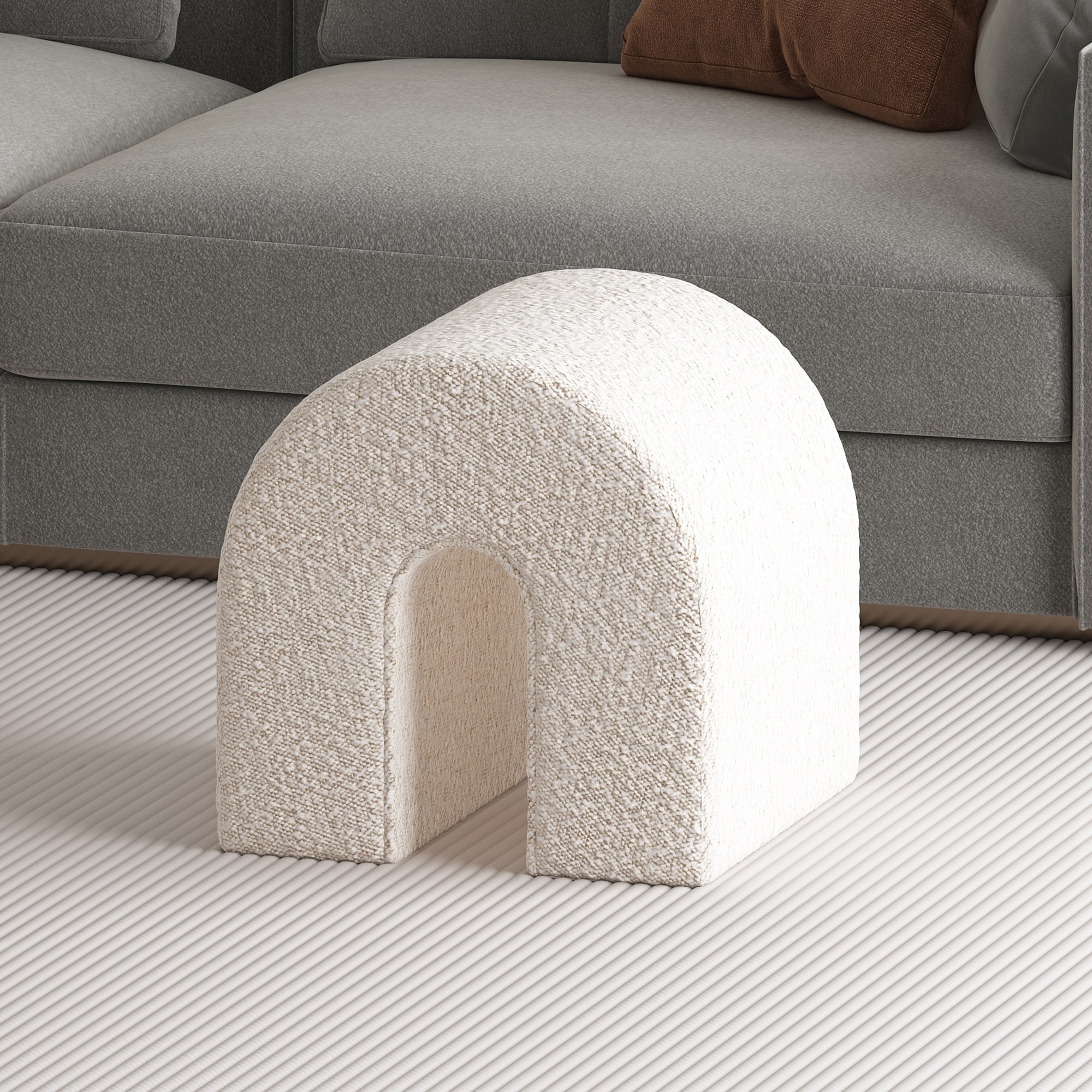 Upholstered Ottoman Modern Velvet Foot Stool