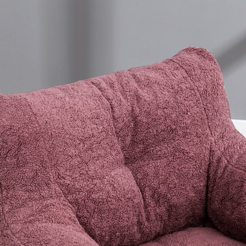 Mieres Faux Fur Fabric Bean Bag Chair, Floor Sofa For Living Room, Bedroom Lazy Sofa