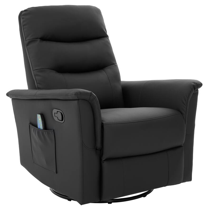 Manual Recliner Chair Rocking and Swivel Recliner Massage Recliner with 8-Point Massage Function and Adjustable Backrest