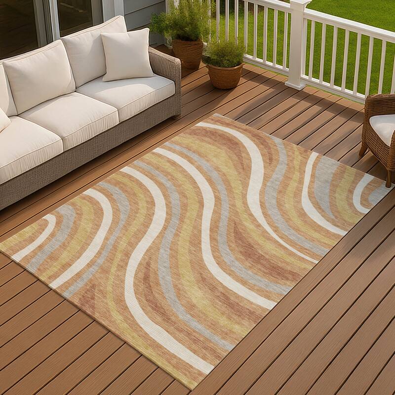 Machine Washable Indoor/ Outdoor Traditional Mimi Chantille Rug