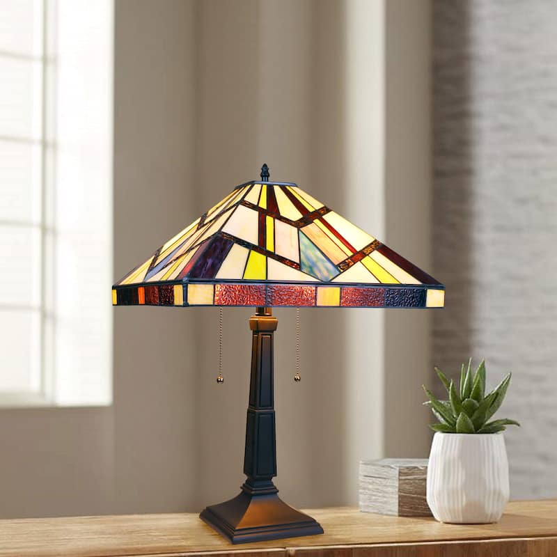 Tiffany Style Mission Design Blackish Bronze Table Lamp