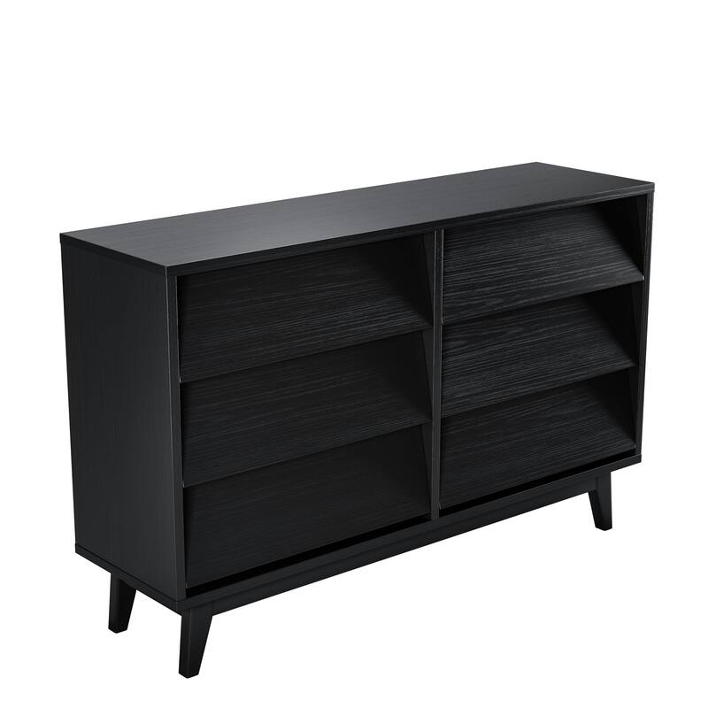 47.3" Wide Vintage Style 6 Drawer Dresser,Wood Dressers & Chest of Drawers,Wood Grain Finish