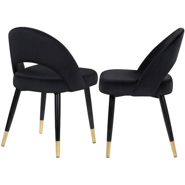 Elegant Modern Design Black Velvet with Gold Accents Dining Chairs (Set of 2) Bed Bath