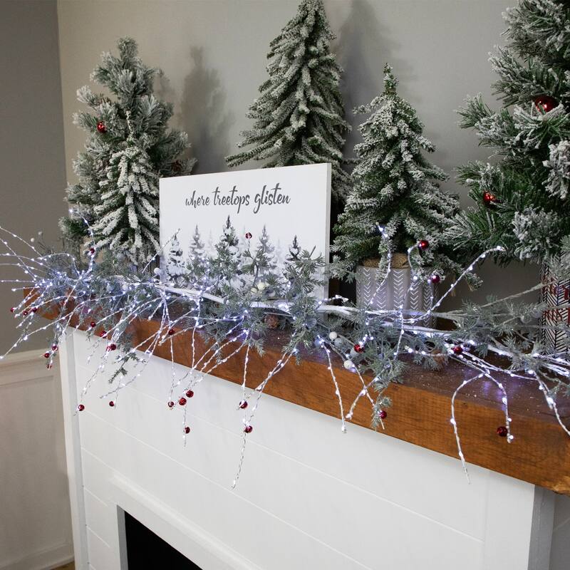 Pre-Lit Christmas Garland with Jingle Bells - 6' x 6" - Cool White Lights