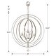 preview thumbnail 4 of 9, Luna 9 Light Antique Silver Chandelier - 48'' W x 58.5'' H