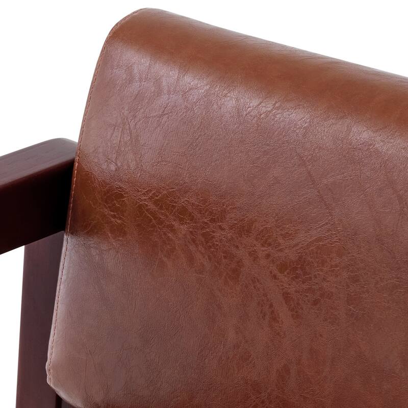 BarberPub Upholstered Waiting Room Chairs, Bench with Backrest, Faux Leather Armed Bench - 23"D x 61.2"W x 29.9"H