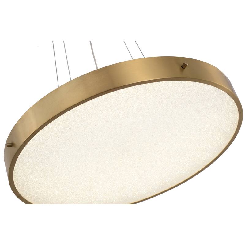 1-Light Brass LED Chandelier With A Clear Acrylic Beaded Diffuser