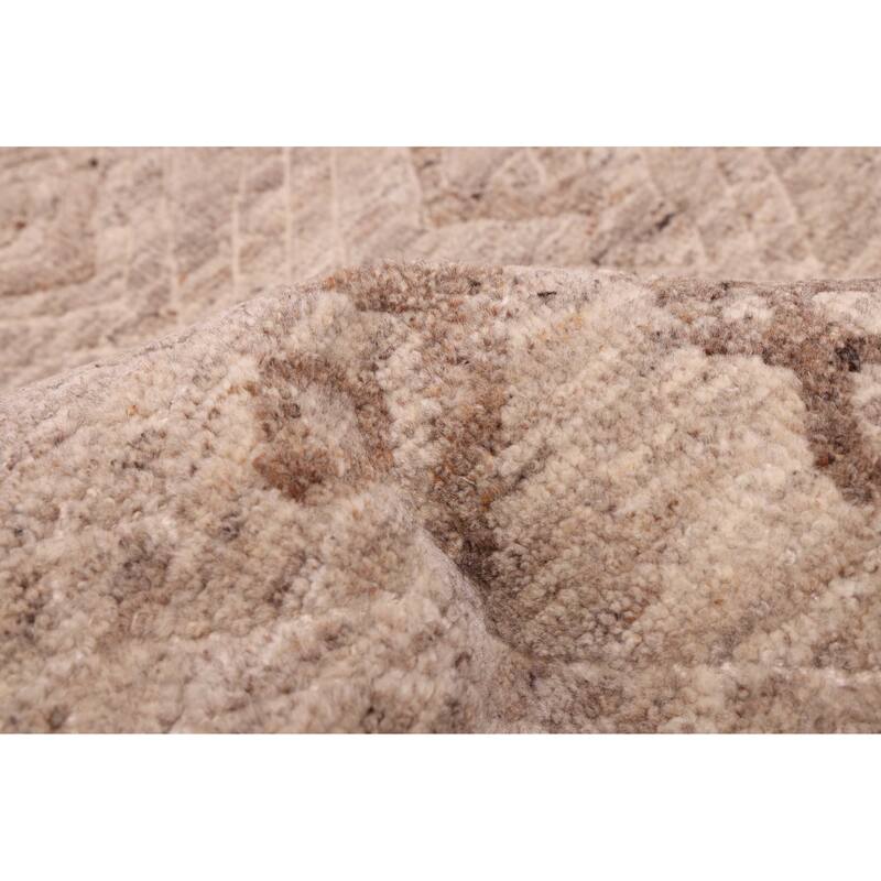 ECARPETGALLERY Hand-knotted Tangier Tan Wool Rug - 5'6 x 8'4