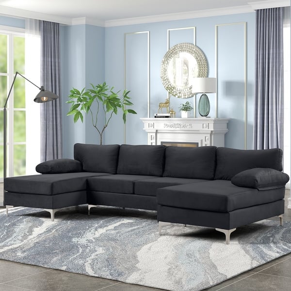 Luxurious UShaped Mid Century Modern Sectional Sofa Bed Bath