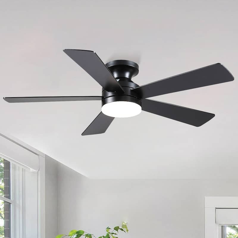 46 Inch Low Profile Ceiling Fan with 5 Blades Remote and APP Control for Bedroom Living Room - 46 Inches