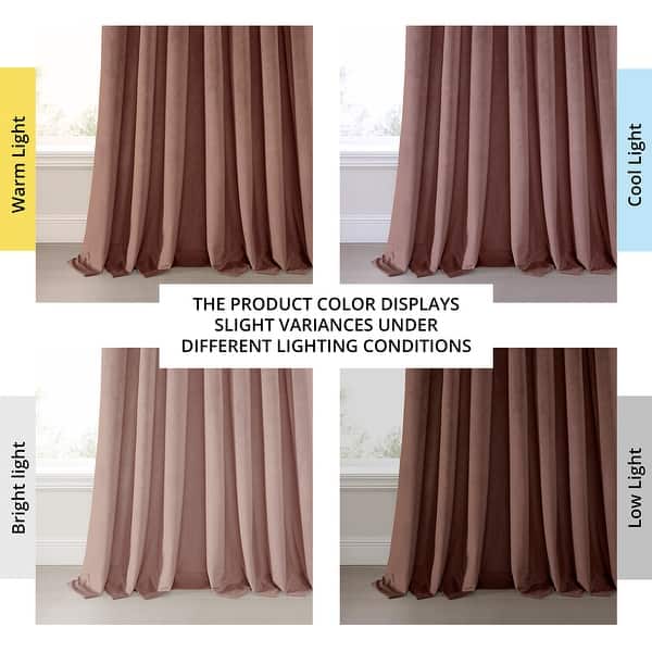 dimension image slide 13 of 21, Exclusive Fabrics Heritage Plush Velvet Room Darkening Curtains (1 Panel) Luxury Velvet Curtains for Bedroom & Living Room.
