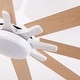 preview thumbnail 17 of 38, 65" Integrated LED White Dimmable Ceiling Fan with Light and Remote - 65" D x 65" W x 13.4" H
