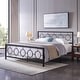 preview thumbnail 11 of 18, Francoise Modern Iron King Bed by Christopher Knight Home