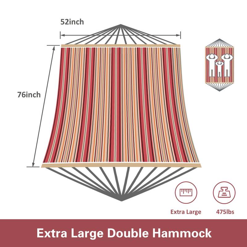 Hammock Double Hammock with Stand, Two Person Cotton Rope Hammock