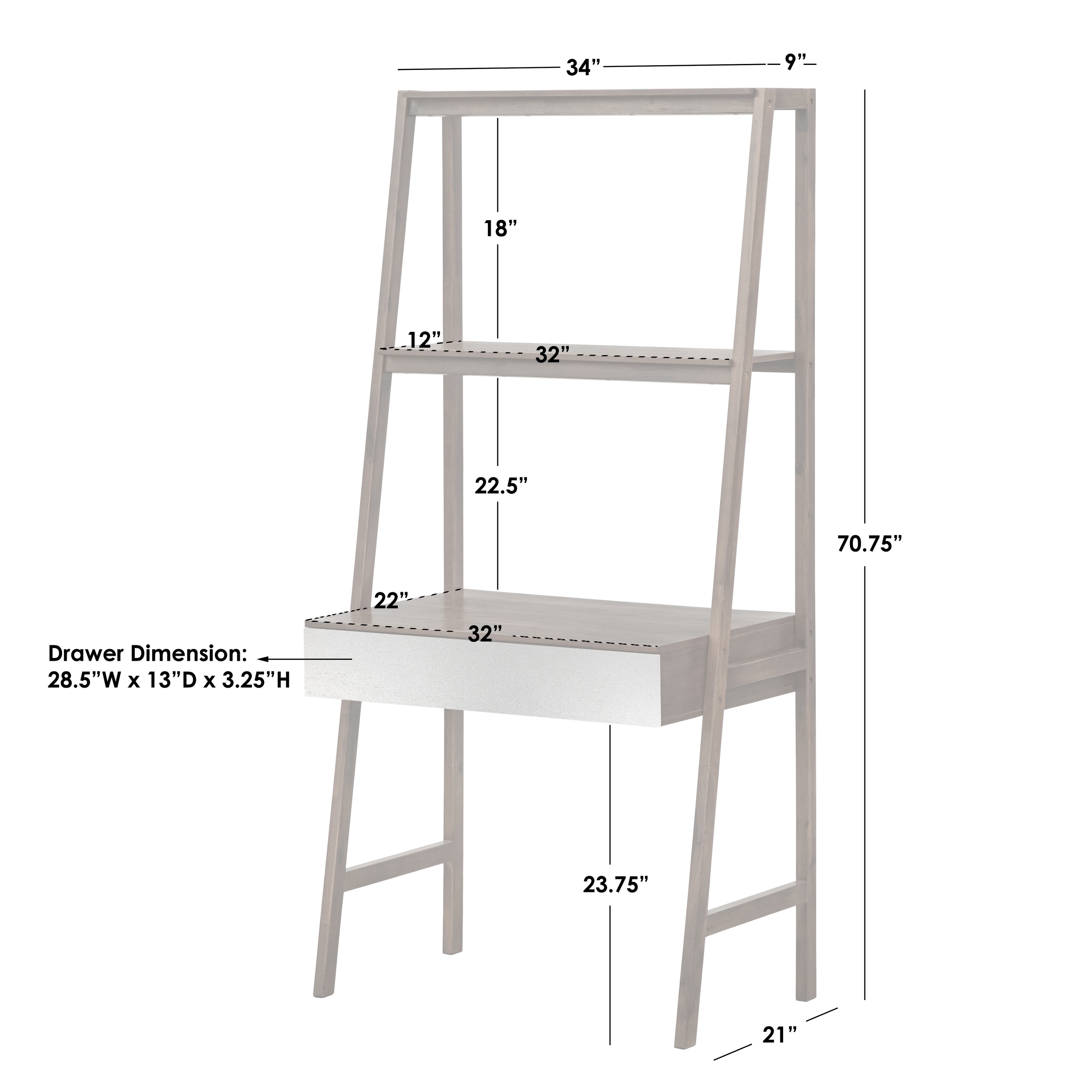 Lifestorey Nordic Ladder Desk - On Sale - Overstock - 32457179