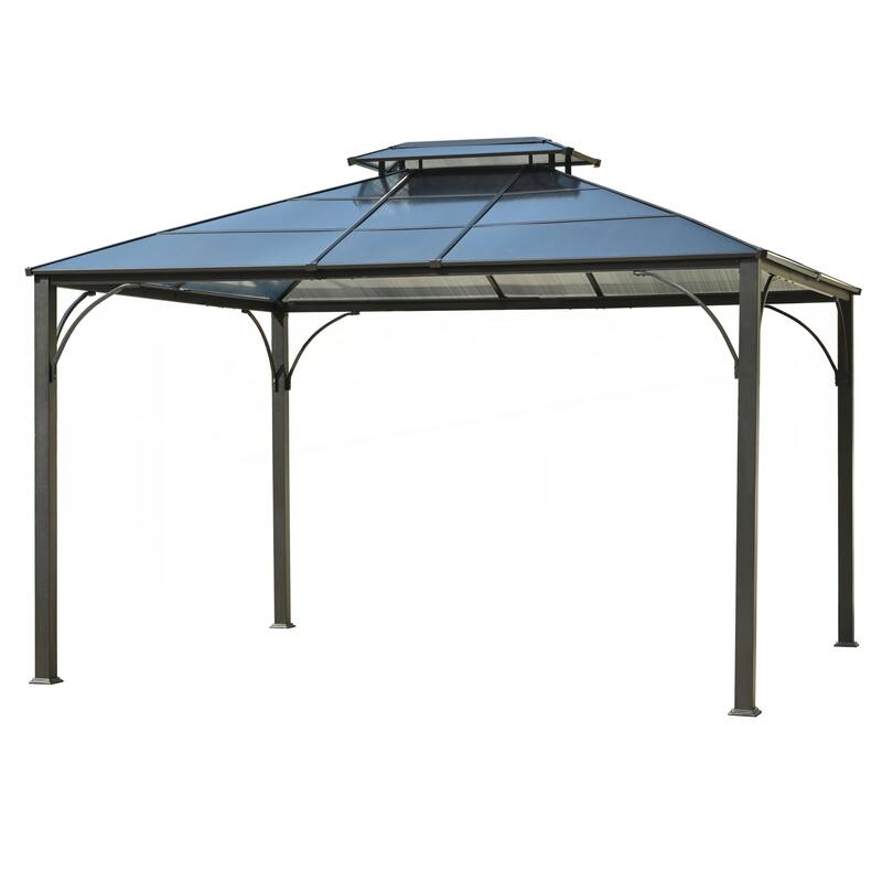 Heavy Duty Double Roof Patio Gazebo with Aluminum Frame
