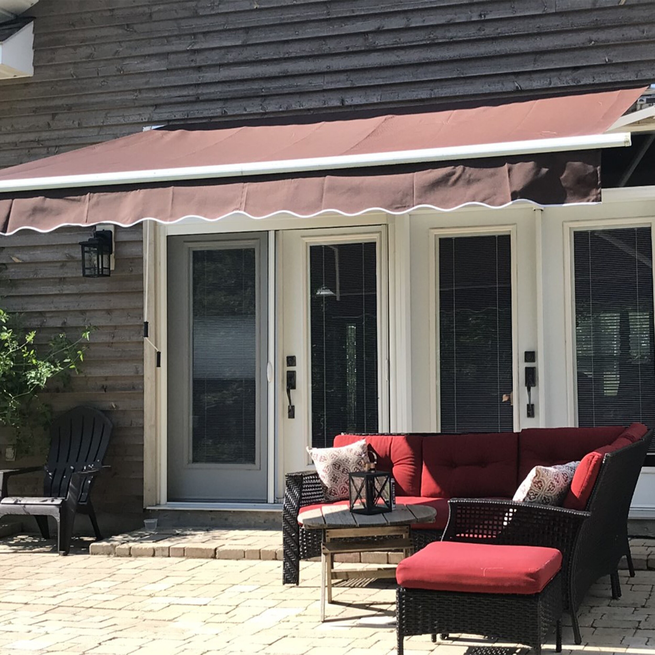 ALEKO Fabric Replacement For 12x10 Ft Retractable Awning Black Color 