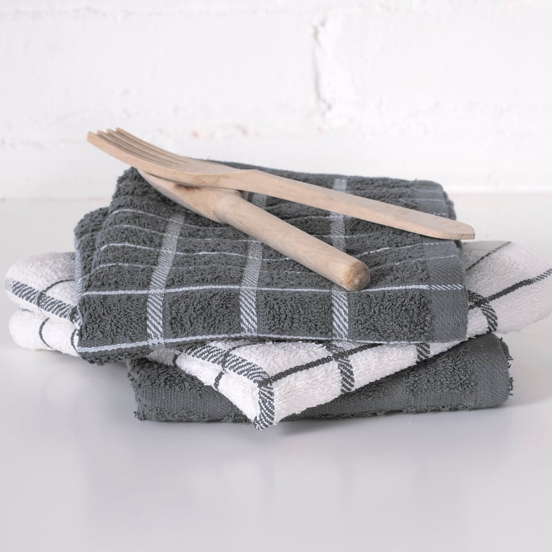 RITZ Cotton Terry Check Kitchen Towels (Set of 3)
