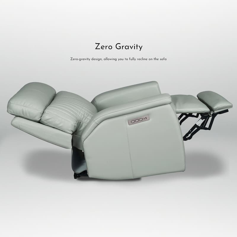 Leather Zero Gravity Power Recliner with Power Headrest and Power Lumbar,USB&USB-C Port