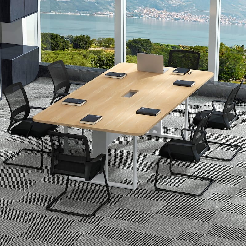 Gymax Office Guest Chair Set of 6 Conference Reception Chair w/ Lumbar