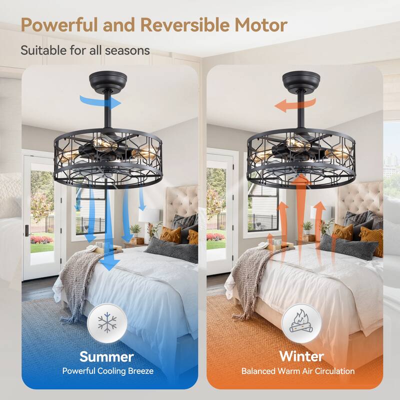 16.5-in Black Chandelier Ceiling Fan with Remote Light(7-blade)