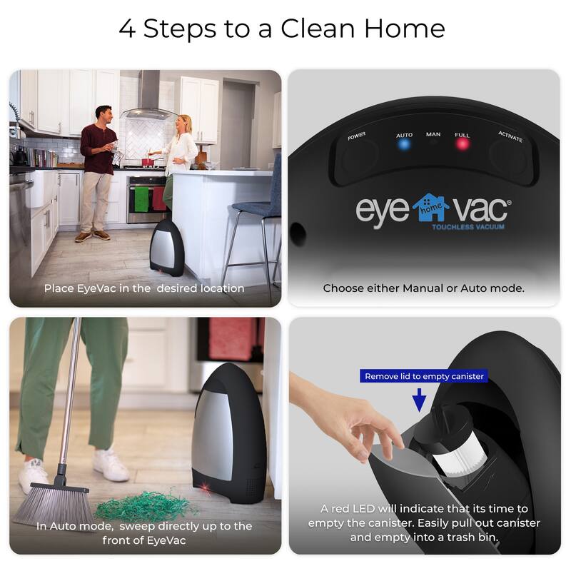 EyeVac Home Touchless Vacuum, Matte Black - 1 gallon