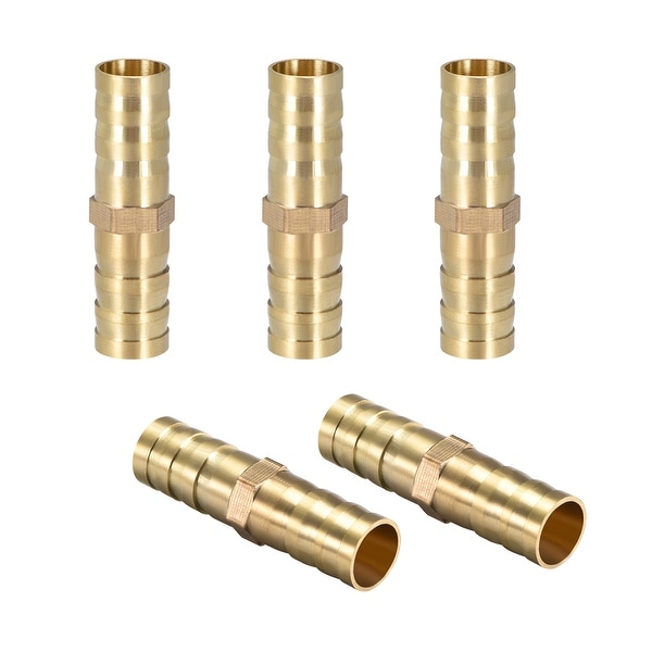 25/64"Brass Barb Hose Fitting Straight Connector Joiner Air Water Fuel Boat 5pcs - 10mm 5pcs