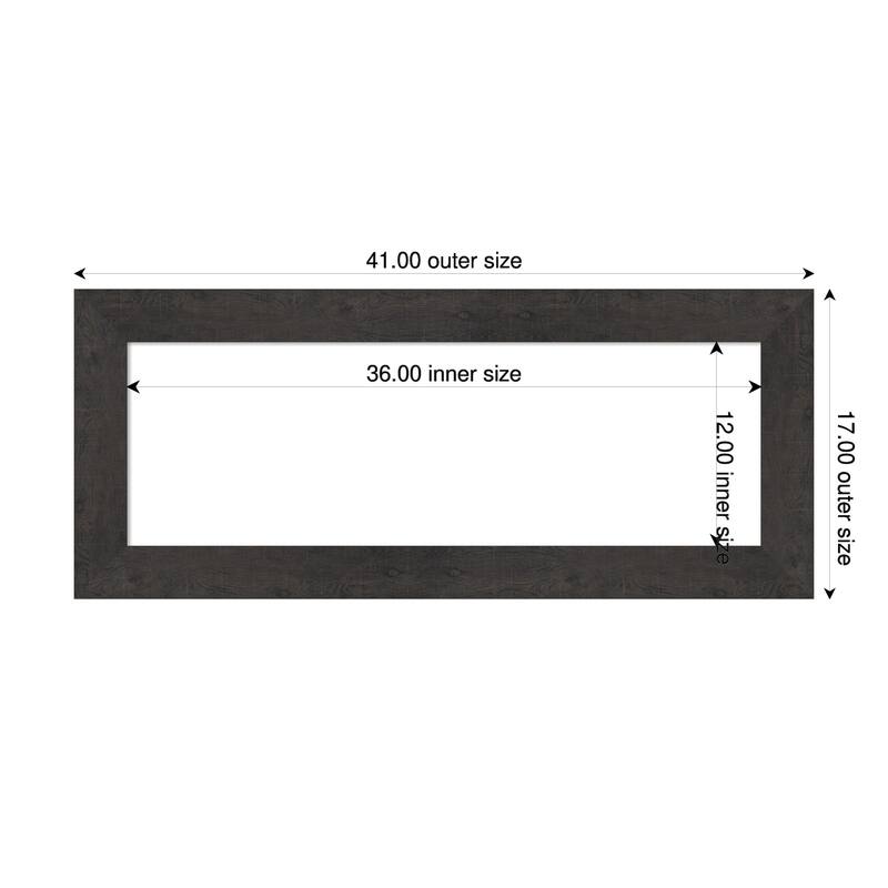 Amanti Art Rustic Plank Espresso Framed Dry Erase Magnetic Board - 41 x 17 in - Rustic Plank Espresso