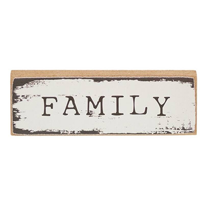 Rustic Holiday Mini Sign Family Cheer Hope Display - 3 Asstd. - 3" x 0.50" x 1"