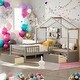 preview thumbnail 21 of 38, Twin Size House Bed with Sofa,Station,Shelves,Two Drawers Grey