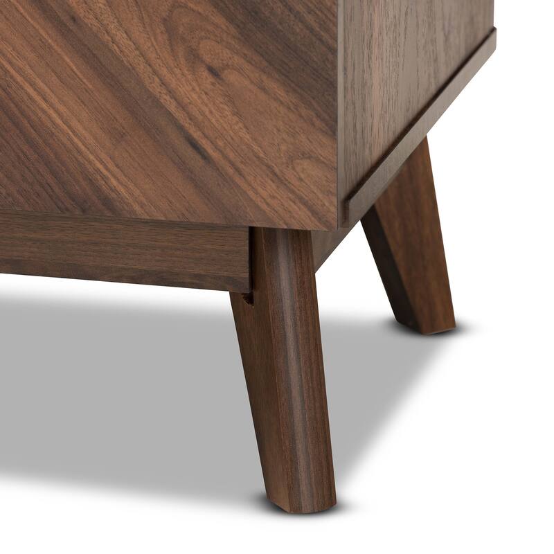 Hartman Mid-Century Modern Walnut Finished Wood 3-Drawer Storage Chest