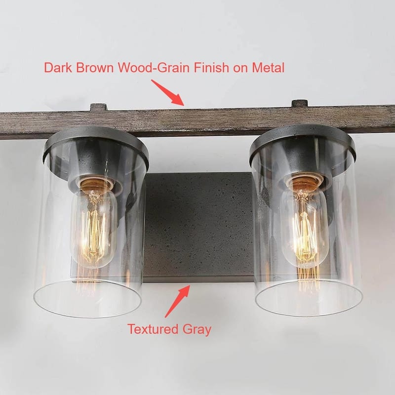 Fora Modern Farmhouse 3/4-Light Bathroom Vanity Lights Glass Wall Sconces