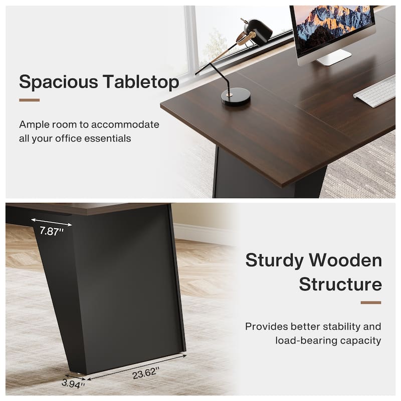 70.87" Large Home Office Computer Desk Executive Desk