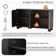 preview thumbnail 6 of 23, Wood Buffet Cabinet with Storage, Sideboard wAdjustable Shelves & Gold Handles w4 Doors for Kitchen, Dining Room and Living Room