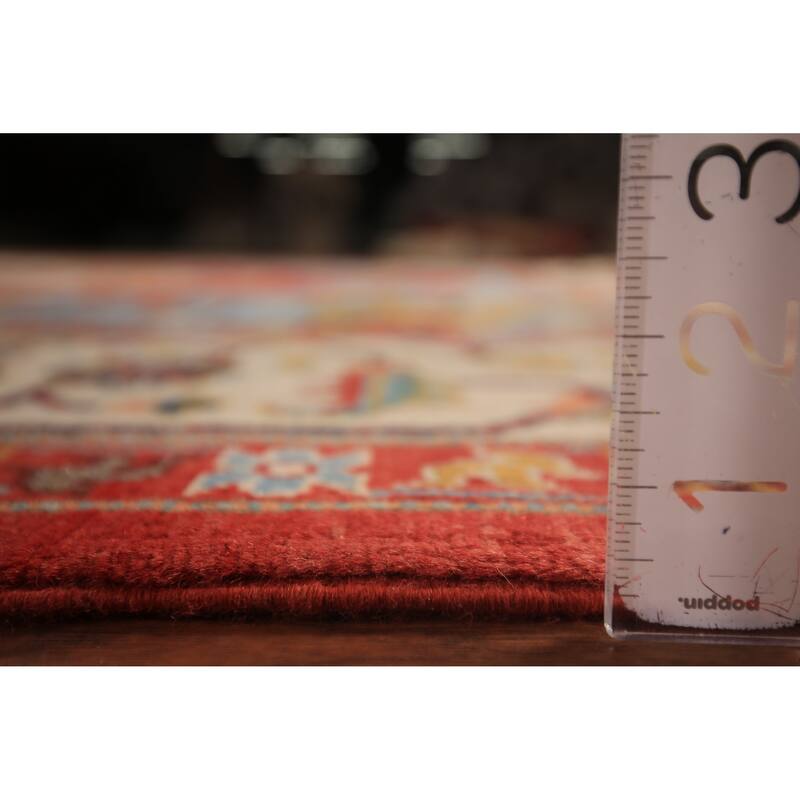 Vegetable Dye Heriz Serapi Area Rug Handmade Orange Wool Carpet - 9'2" x 11'10"