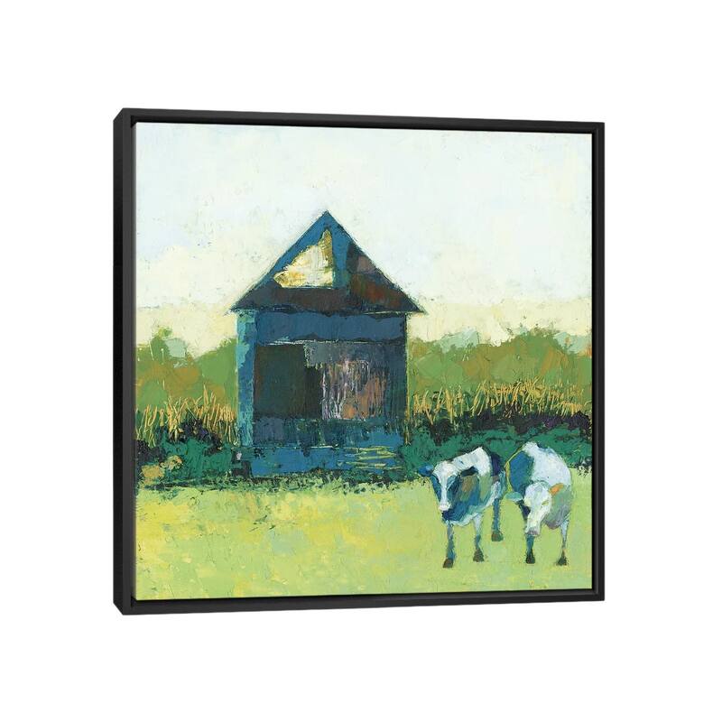 iCanvas "Crooked Cow Barn" by Sue Jachimiec Framed Canvas Print - Black - 26x26