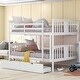 preview thumbnail 3 of 10, Multifunctional Bunk Bed with Storage,Full over Full Bunk Bed with Drawers and Ladder for Bedroom, Guest Room Furniture