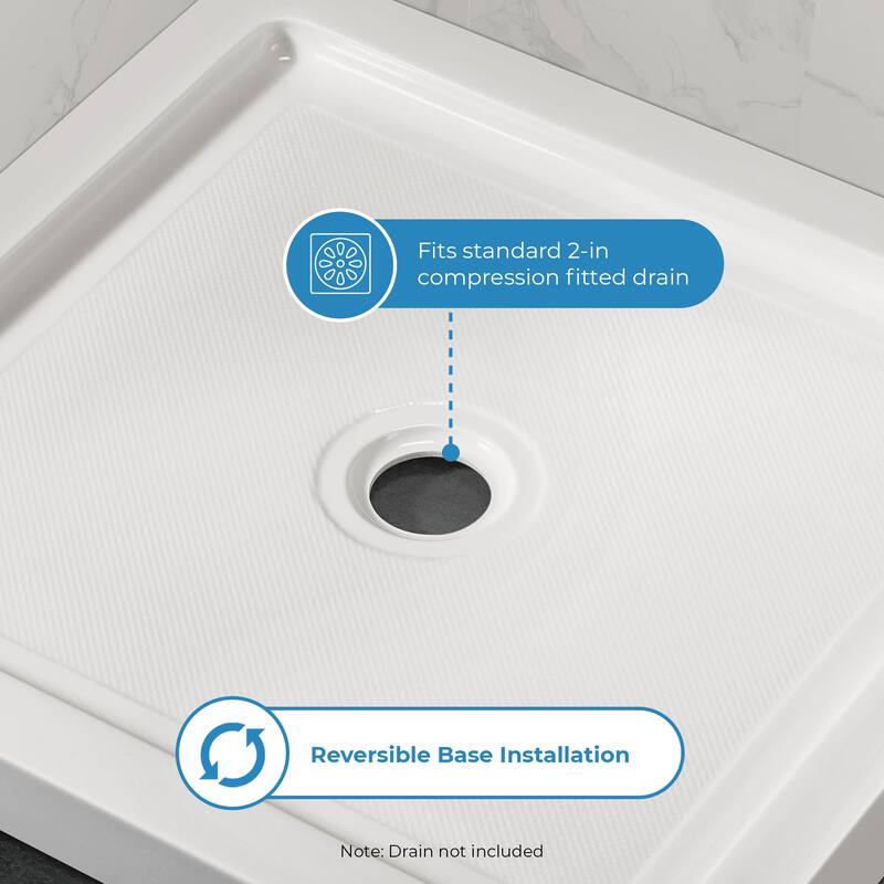 Adena White Shower Base 60x36 in white