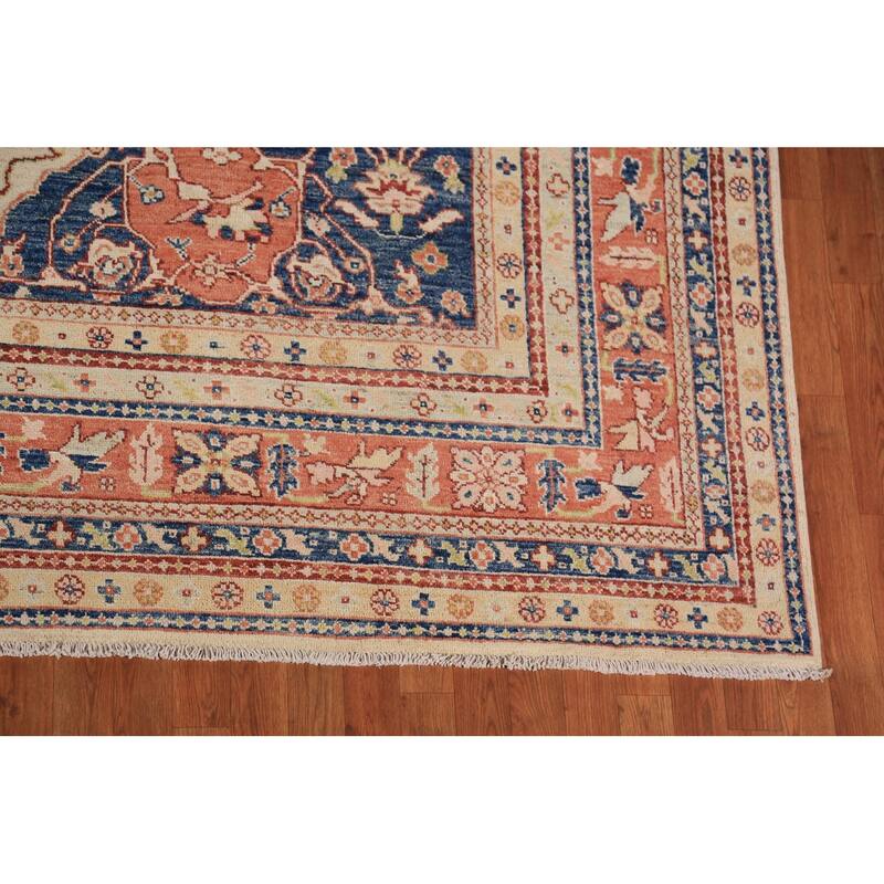 Heriz Serapi Oriental Rug Vegetable Dye Hand-Knotted Wool Carpet - 8'10"x 11'9"